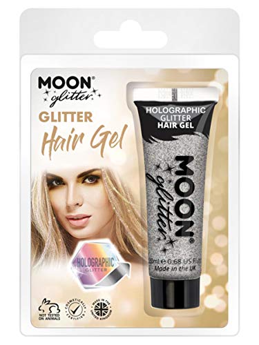 Moon Glitter Holographic Glitter Hair Gel, Silver