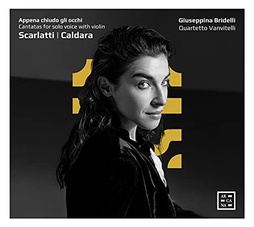 CD cover: Black and white portrait of a woman with golden abstract shapes.