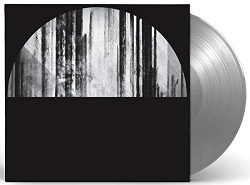 Silver vinyl record with black and white abstract album cover.