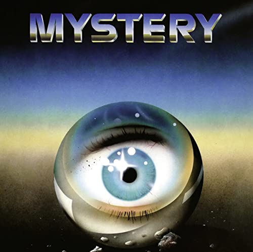 CD cover for “Mystery” featuring a large, realistic human eye.