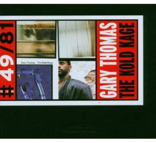 CD cover for Gary Thomas’ “The Kold Kage” with portraits and abstract art.