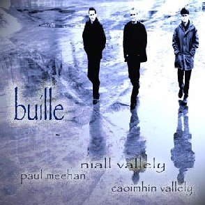 CD cover for “Buille” featuring three figures walking on wet pavement.