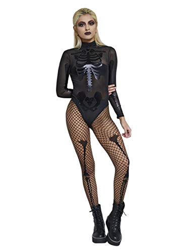 Smiffys Fever Sheer Skeleton Bodysuit