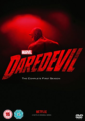 Daredevil DVD cover featuring a silhouette of Daredevil against a red-lit background.