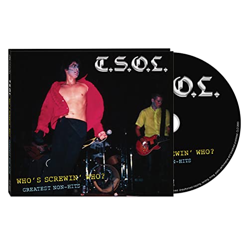 T.S.O.L. album cover featuring two musicians and a CD disc.