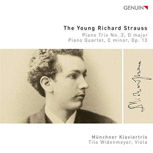 CD cover with sepia-toned portrait of young Richard Strauss and his signature.