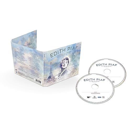 Edith Piaf CD case and two discs, with a portrait and Eiffel Tower.