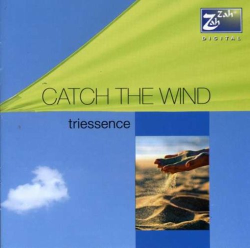 "CD cover with blue sky, green fabric, and hands releasing sand."
