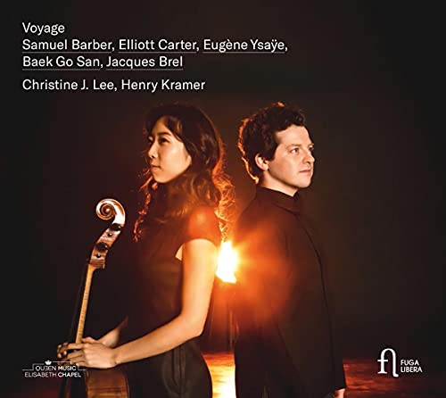 CD cover featuring portraits of violinist Christine J. Lee and pianist Henry Kramer.
