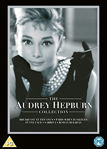 Audrey Hepburn portrait on DVD cover for film collection box set.