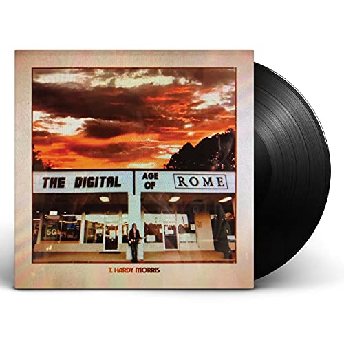 Album cover for "The Digital Age Of Rome" with a sunset backdrop.