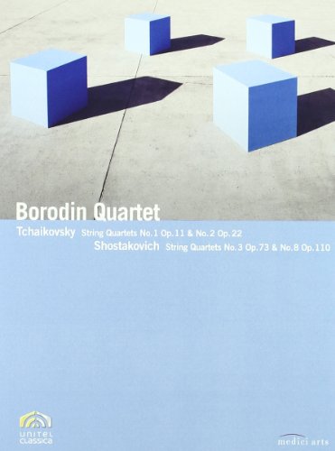 DVD cover for Tchaikovsky/Shostakovich string quartets performed by Borodin Quartet.