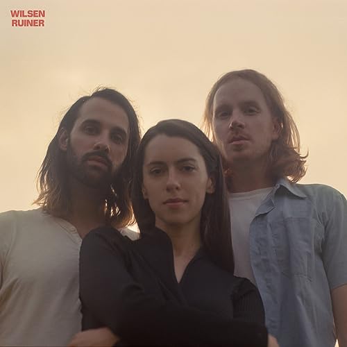 Album cover for Wilsen’s “Ruiner” featuring three people against a sunset.