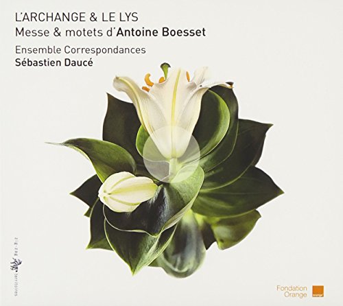 A white lily on a light background, with text and a logo.
