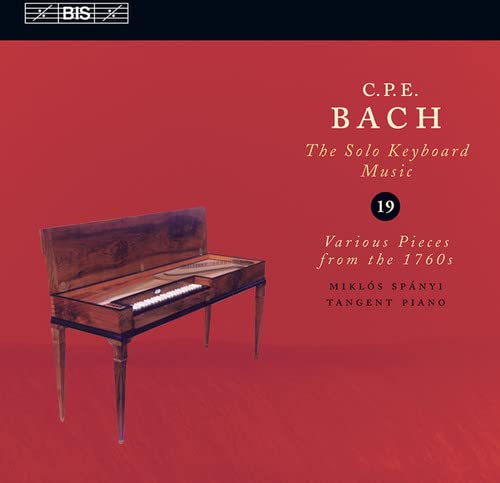 CD cover for C.P.E. Bach’s solo keyboard music with a tangent piano.