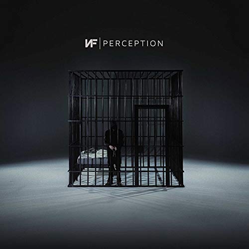 NF album cover: a figure inside a large, dark metal cage.
