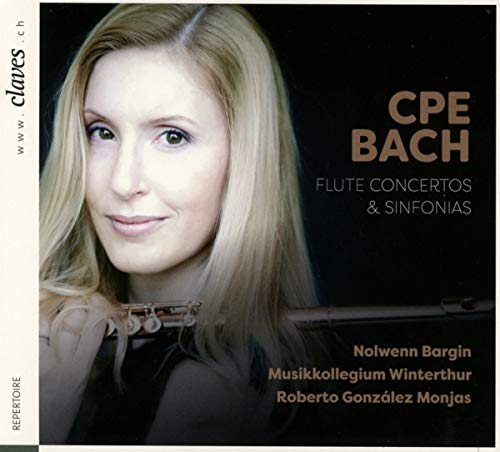 CD cover with a blonde woman holding a flute, against a dark background.