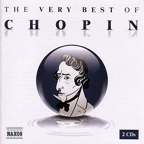 CD cover: Chopin portrait within a dark blue bubble design.