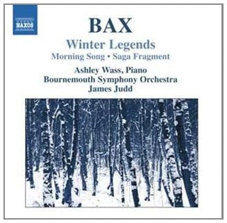 "Album cover with snowy forest image and blue text on white background."
