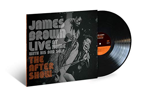 Vinyl record with cover featuring James Brown and band performing live on stage.