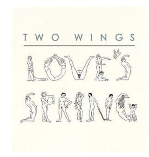 "Album cover with 'TWO WINGS' and 'LOVE TIME' in stylized nude figure illustrations."