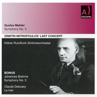 CD cover featuring black and white photo of conductor Dimitri Mitropoulos holding a baton.
