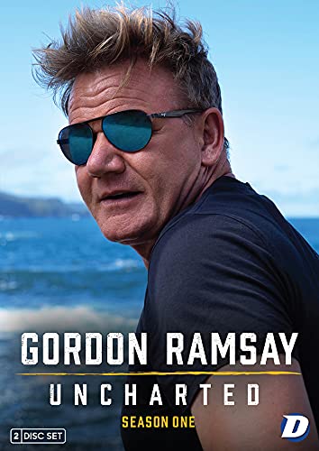 Gordon Ramsay "Uncharted" DVD cover featuring Ramsay in sunglasses, two-disc set.