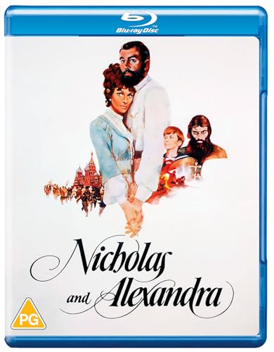 Blu-ray cover art for Nicholas and Alexandra featuring painted portraits of the royal family.