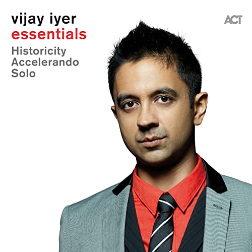 CD cover for Vijay Iyer’s “Essentials” featuring a portrait of the artist.