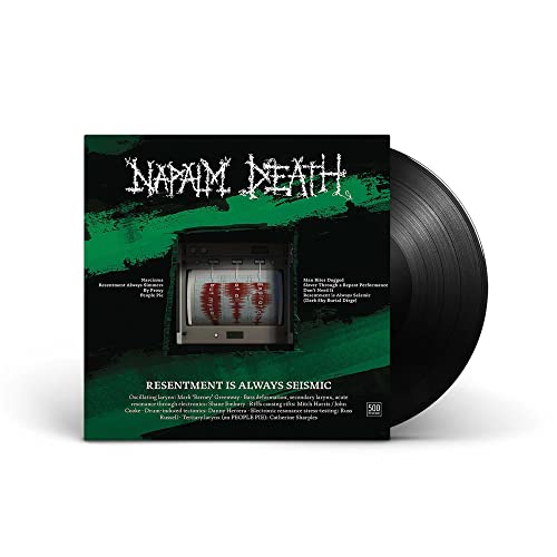 Napalm Death vinyl record with green and black cover art featuring a TV.