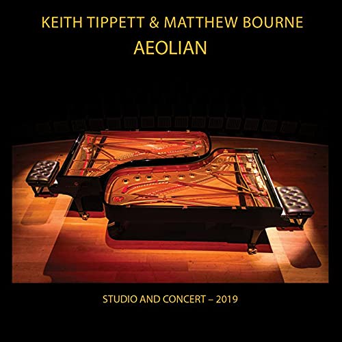 CD cover for Keith Tippett & Matthew Bourne’s “Aeolian” featuring two grand pianos.