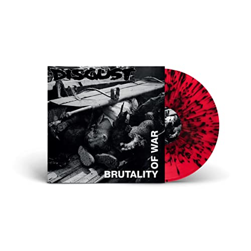Vinyl record with black and white war photography cover art.