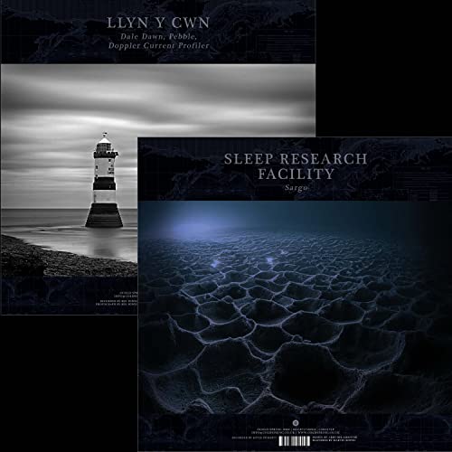 Vinyl record cover with a lighthouse and abstract ocean imagery.