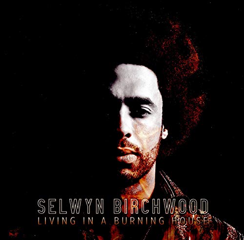 Album cover with a man surrounded by flames and text "Selwyn Birchwood Living In A Burning House".