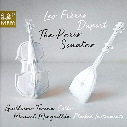 CD cover featuring white cello and plucked instrument models.