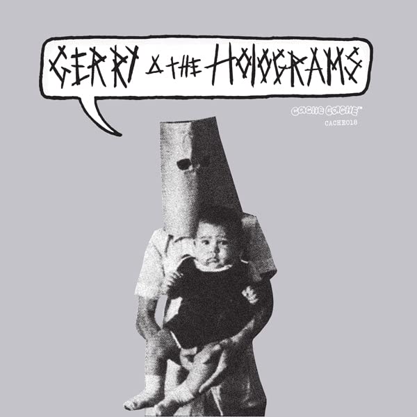 Black and white album cover featuring a child with a cone head.