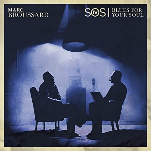 CD cover for Marc Broussard’s “S.O.S. 4: Blues For Your Soul” featuring two figures.
