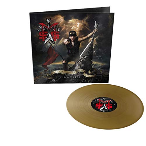 Michael Schenker Group “Immortal” vinyl record with gold disc and gatefold cover.