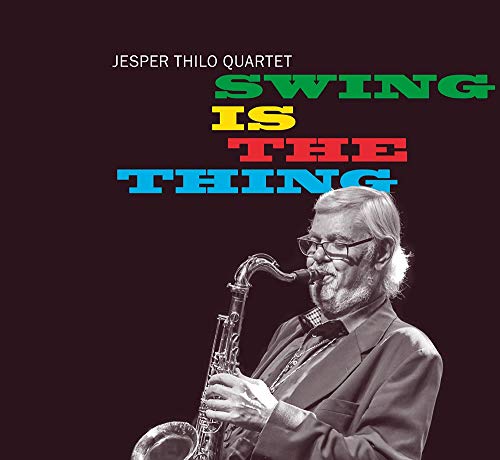 CD cover featuring Jesper Thilo playing saxophone in grayscale.