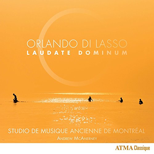 "Album cover with orange background, silhouetted figures on water, and white text."