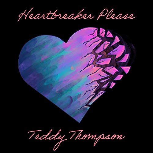 A broken heart with a colorful, cloudy design on a black background.
