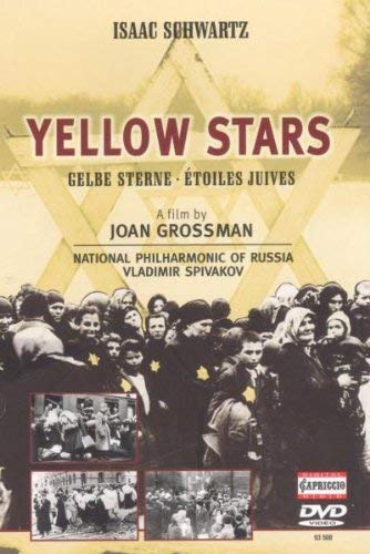 DVD cover for "Yellow Stars" with black-and-white crowd image and yellow Star of David.