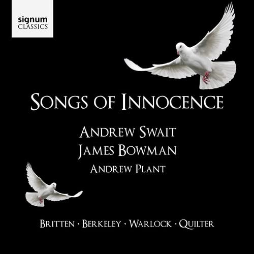 CD cover: black background with white doves and “Songs of Innocence” text.