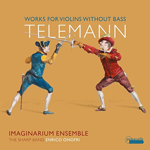 CD cover: two fencers with swords, text “Telemann” and “Imaginarium Ensemble”.