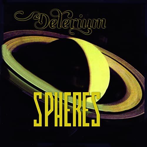 Delerium album cover: dark background with planetary rings and gold text.