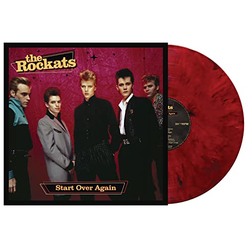 Vinyl record of The Rockats' "Start Over Again" with band photo.