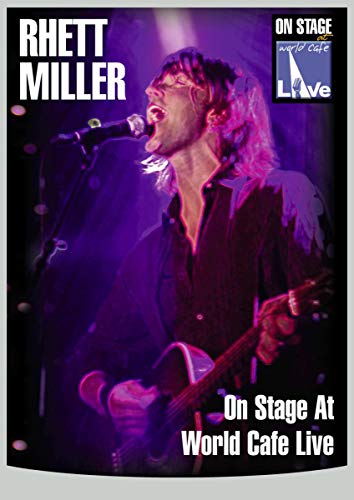 Rhett Miller singing with a guitar on stage, DVD cover art.