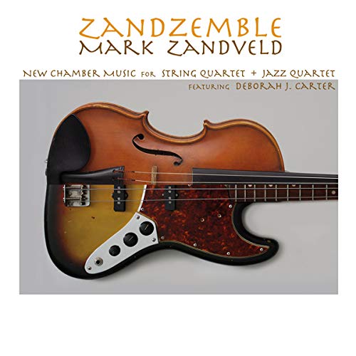 CD cover featuring a hybrid violin-bass guitar and text details.