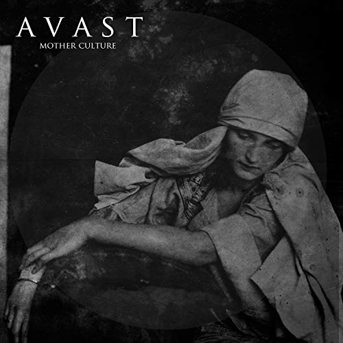 Black and white album cover featuring a person in draped fabric.