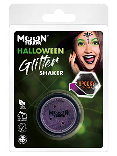 Moon Terror Halloween Glitter Shakers Purple